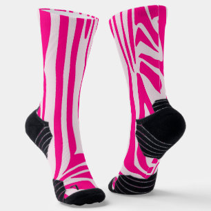 Pink Zebra Print Pattern Socks