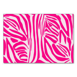 Pink Zebra Print Pattern Table Number