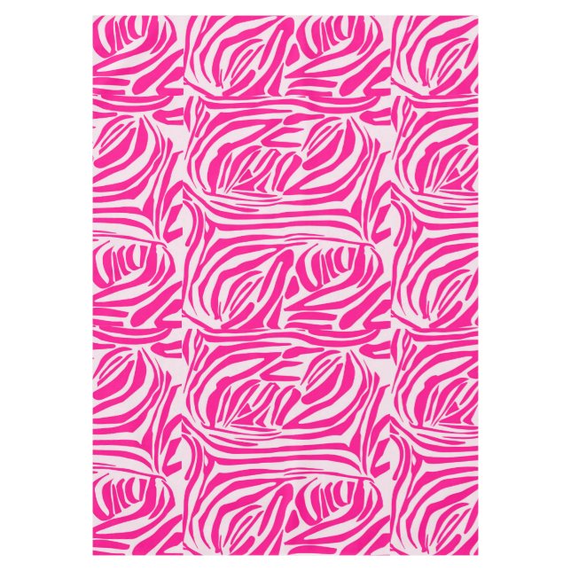 Pink Zebra Print Pattern Tablecloth (Front)