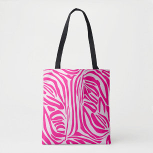 Pink Zebra Print Pattern Tote Bag