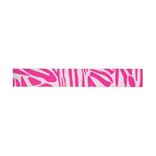 Pink Zebra Print Pattern Wraparound Address Label