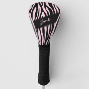 Pink Zebra Print Personalised Golf Head Cover