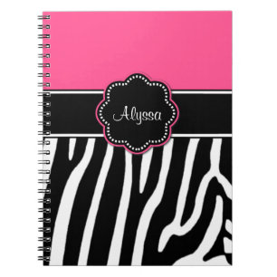 Pink Zebra Print Personalised Journal