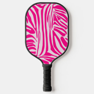 Pink zebra print pickleball paddle