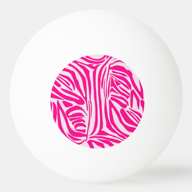 Pink zebra print ping pong ball (Front)