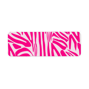 Pink zebra print return address label