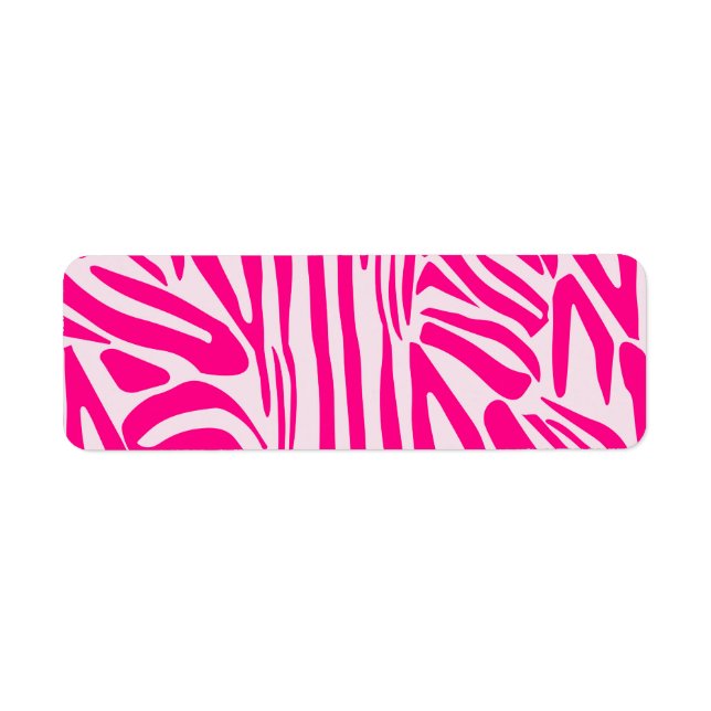 Pink zebra print return address label (Front)