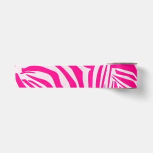 Pink zebra print satin ribbon