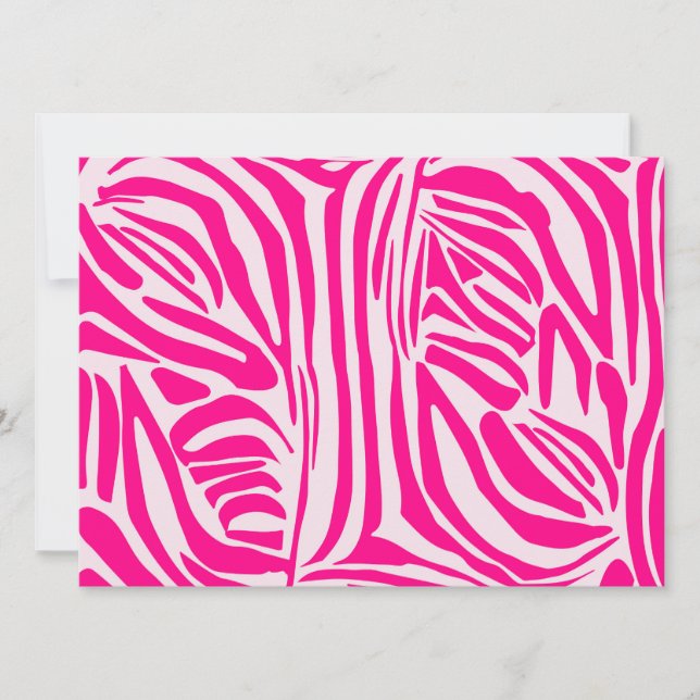 Pink zebra print save the date (Front)