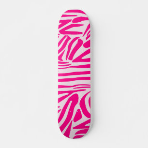 Pink zebra print skateboard
