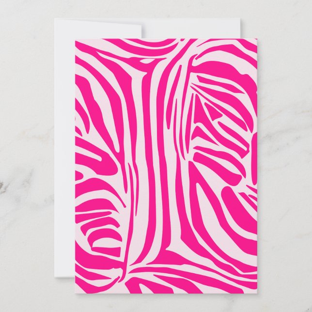 Pink zebra print thank you card (Front)