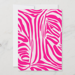 Pink zebra print thank you card