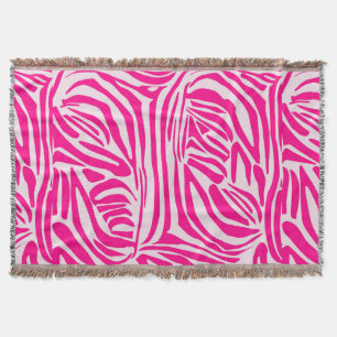 Pink zebra print throw blanket
