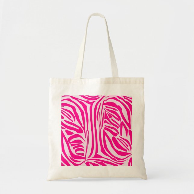 Pink zebra print tote bag (Front)
