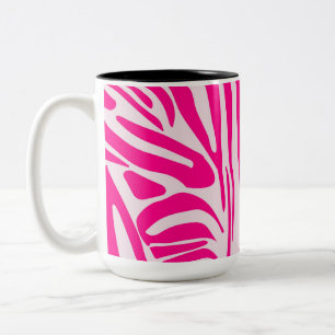 Pink zebra print Two-Tone coffee mug