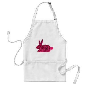 Pink Zebra Rabbit Standard Apron