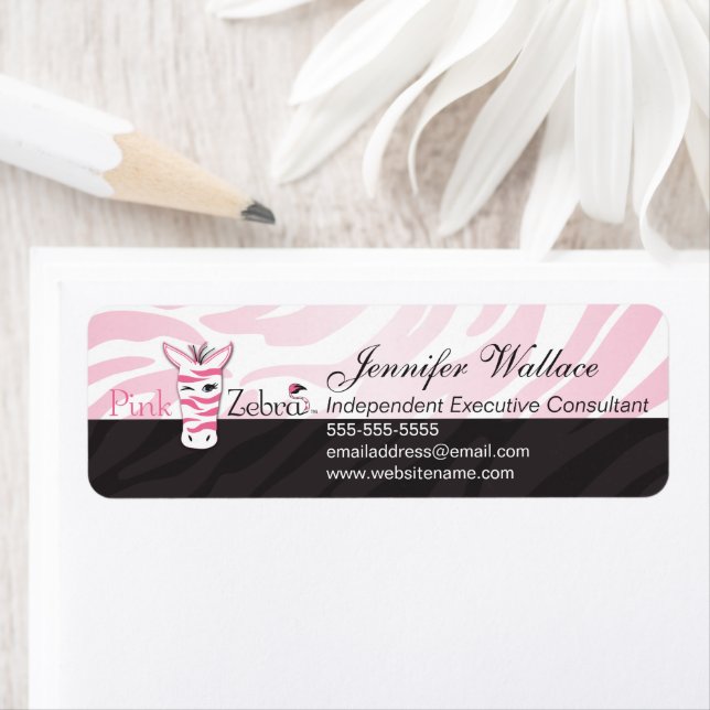 Pink Zebra Return Address Label (Insitu)