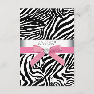 Pink Zebra RSVP Card