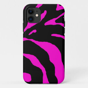 Pink Zebra Stripe Animal Print iPhone 11 Case