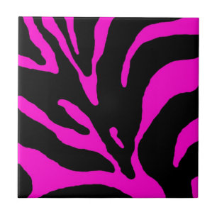 Pink Zebra Stripe Animal Print Tile