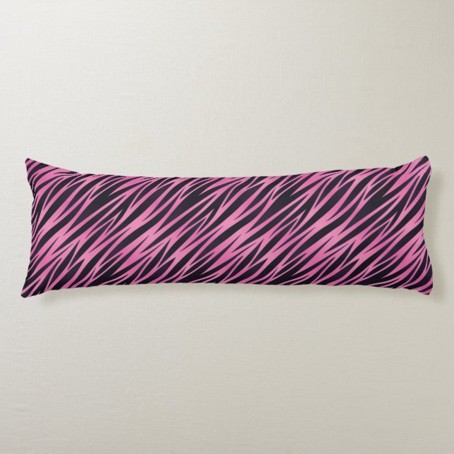 Pink Zebra Stripe Background Body Cushion (Front)