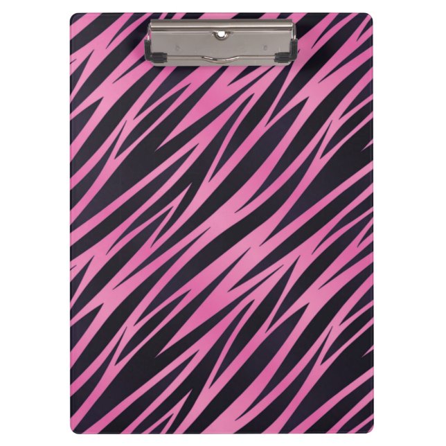 Pink Zebra Stripe Background Clipboard (Front)