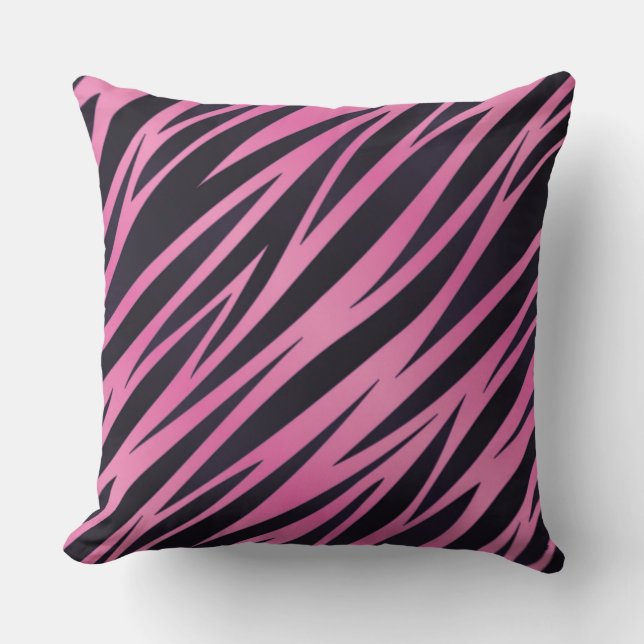 Pink Zebra Stripe Background Cushion (Front)