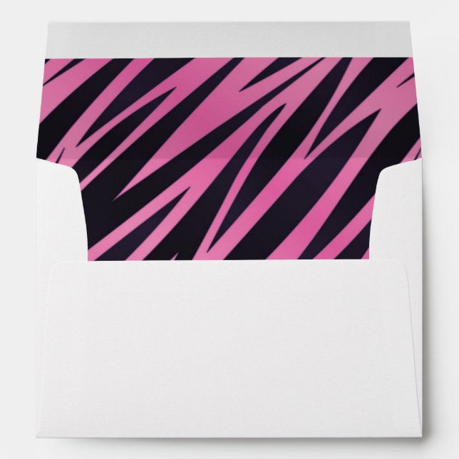 Pink Zebra Stripe Background Envelope (Back (Bottom))