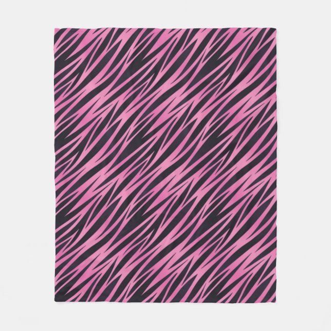Pink Zebra Stripe Background Fleece Blanket (Front)