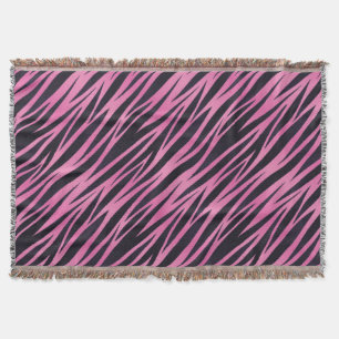 Pink Zebra Stripe Background Throw Blanket