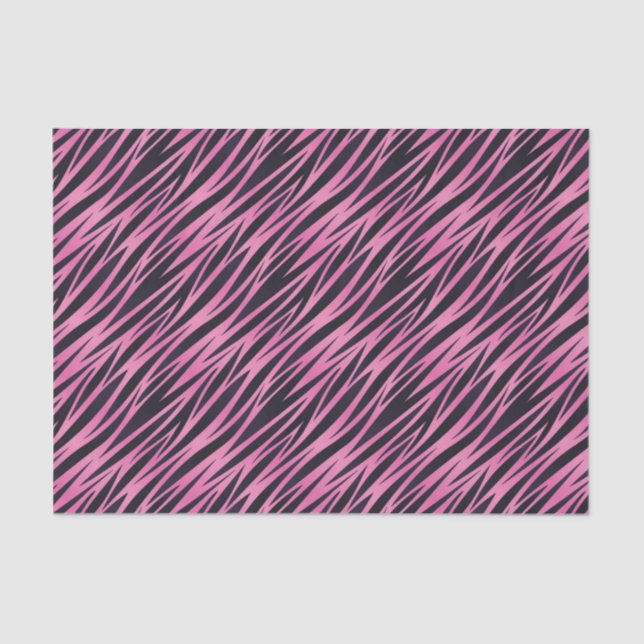 Pink Zebra Stripe Background Tissue Paper (Front)