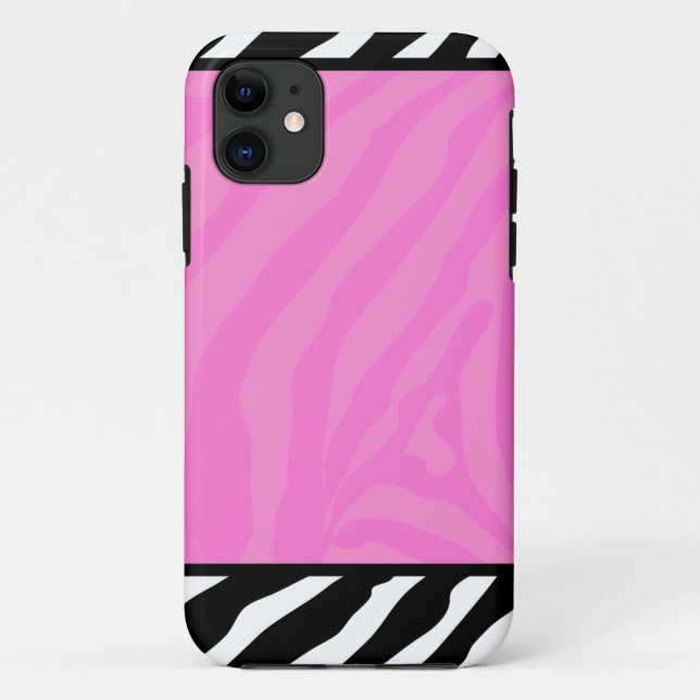 Pink Zebra Stripe Trendy iPhone 5 Case (Back)