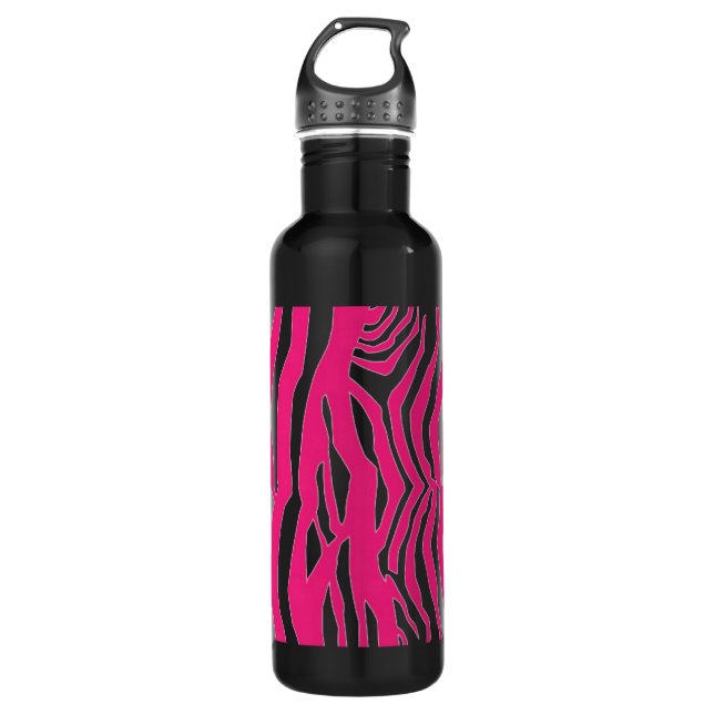 Pink Zebra Stripes 710 Ml Water Bottle (Front)