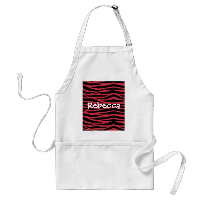 Pink Zebra Stripes Apron (Front)