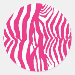 Pink Zebra Stripes Classic Round Sticker