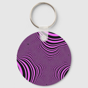 Pink Zebra Stripes Key Ring