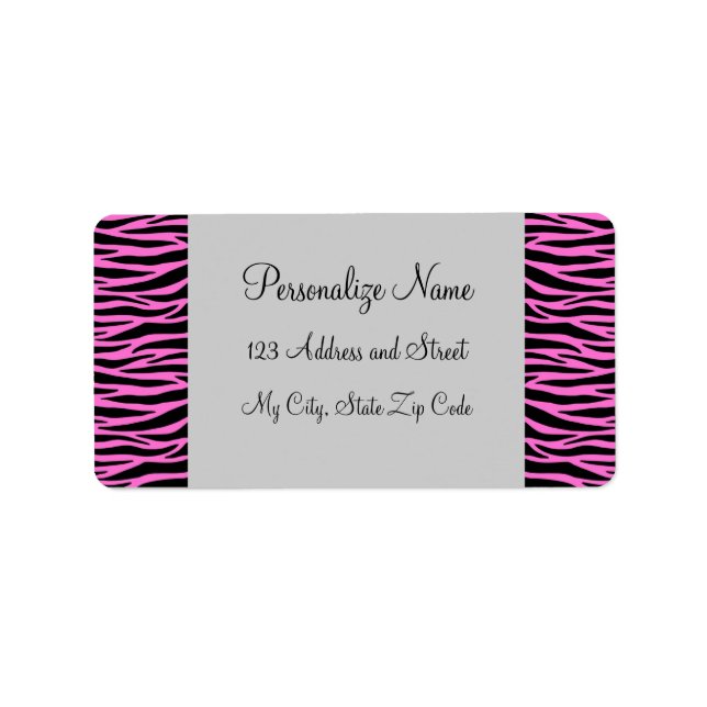 Pink Zebra Stripes Labels (Front)