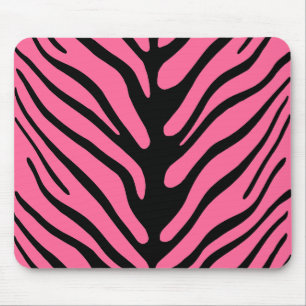 Pink Zebra Stripes Mouse Pad