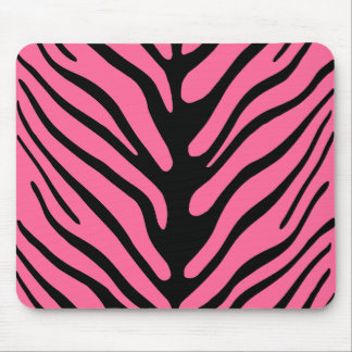 Pink Zebra Stripes Mouse Pad