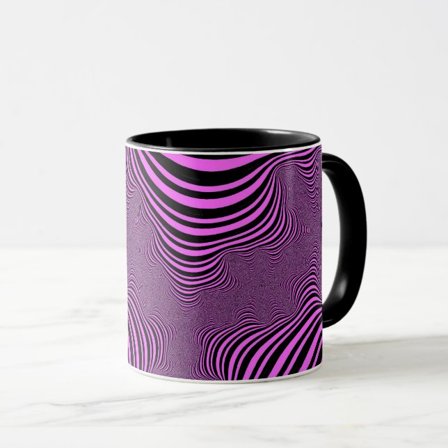 Pink Zebra Stripes Mug (Front Right)