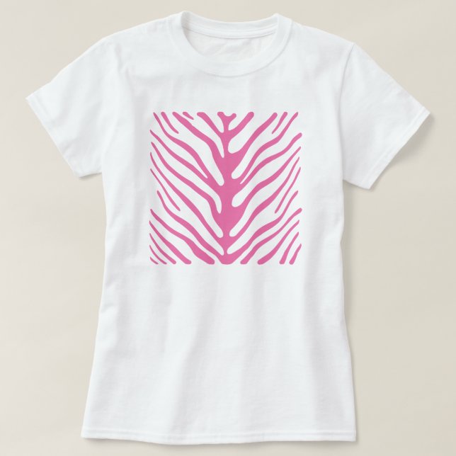 Pink Zebra Stripes T-Shirt (Design Front)