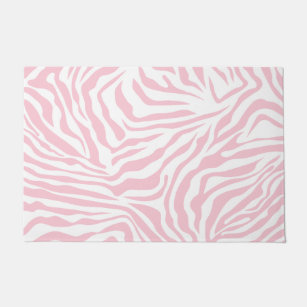 Pink Zebra Stripes Wild Animal Print Zebra Pattern Doormat