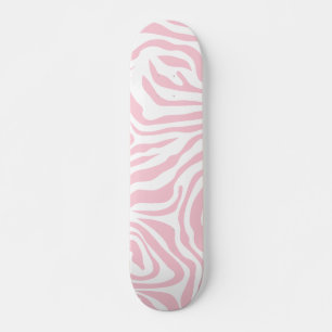 Pink Zebra Stripes Wild Animal Print Zebra Pattern Skateboard
