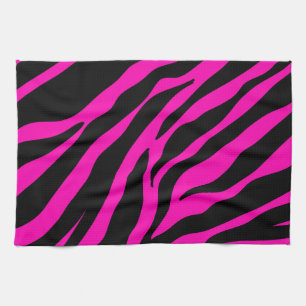 pink zebra tea towel
