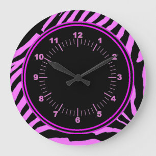 Pink Zebra Wall Clock