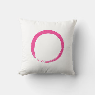 Pink Zen Symbol / Enso Circle Cushion