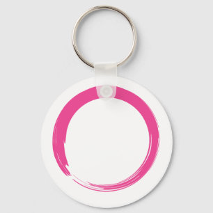 Pink Zen Symbol / Enso Circle Key Ring
