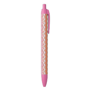 Pink zigzag background black ink pen