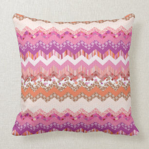 Pink zigzag background cushion