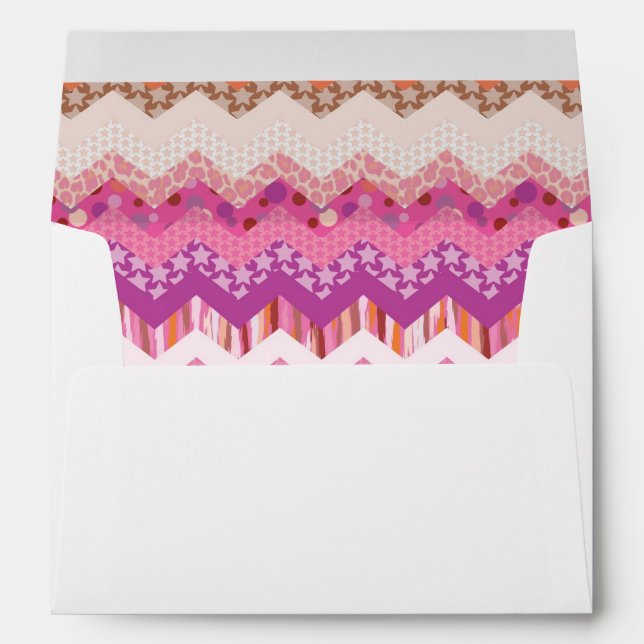 Pink zigzag background envelope (Back (Bottom))
